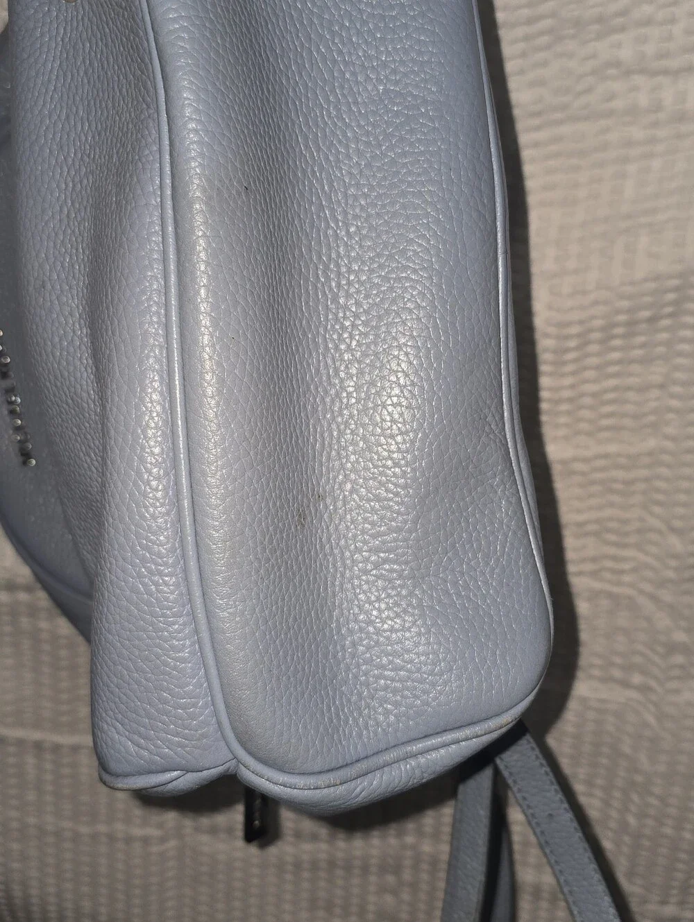 Michael Kors Powder Blue Pebbled Leather Backpack